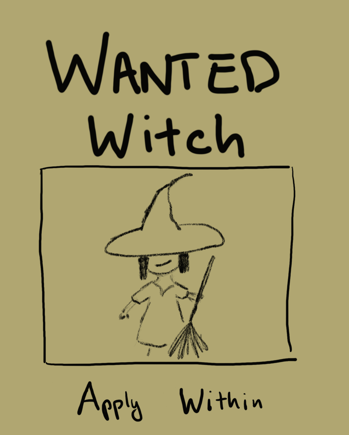 A wanted poster for a which, but it's a job posting